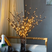 Lâmpada de ramo floral com 20 leds, luz de ramo de salgueiro, fadas, vaso de café, bar, casamento, decoração para festas, novo, 2018 2024 - compre barato
