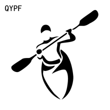 QYPF 13.9*14.3CM Fashion Paddling Canoe Graphic Decor Car Sticker Vinyl Accessories Motorcycle C16-1197 2024 - buy cheap