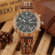 Wood Watch Men's Watches Top Brand YISUYA Luxury Chronograph Date Calendar Clock Male Full Wooden Band Quartz Watches Timepieces 2024 - buy cheap