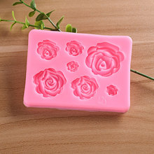 Molde de silicona en forma de rosa para decoración 3D, utensilios para hornear Chocolate, 1 unidad 2024 - compra barato
