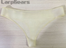 Bragas de látex transparente para mujer, Tanga Sexy, fetiche de goma, hecho a medida 2024 - compra barato
