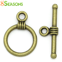 8SEASONS Toggle Clasps Round Antique Bronze 16x11mm 19x6mm,100 Sets (B28529) 2024 - buy cheap