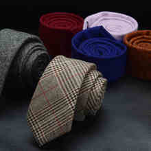 Gravata slim masculina 6cm, alta qualidade, estilosa, executiva, casual, cama de lã estreita, listrada, gravata de pescoço com caixa de presente 2024 - compre barato