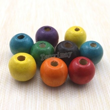 Cuentas de madera de 16mm de colores mezclados, accesorios de madera de moda DIY, 200 Uds., venta al por mayor 2024 - compra barato