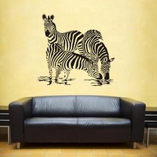 Zebra adesivo de parede decalque posters vinil arte da parede decalques decoração mural animal selvagem zebra adesivo do carro 2024 - compre barato
