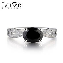 Leige Jewelry Natural Black Spinel Gemstone Oval Cut Prong Setting Wedding Bands Engagement Rings For Woman 925 Sterling Silver 2024 - buy cheap