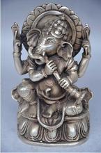 YM 306 уникальная серебряная медная ручная работа Резная Голова Слона Статуя человеческого тела 2024 - купить недорого