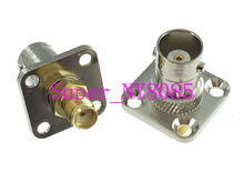 1pcs Adapter BNC Female Jack to SMA Female Jack Flange Straight RF COAXIAL 2024 - buy cheap