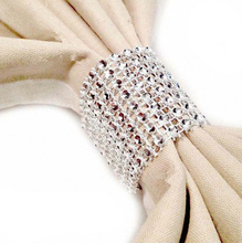 High quality hollow 8 row net diamond napkin ring recyclable wedding party table supplies napkin organizer 2024 - buy cheap