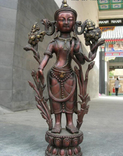 Estatua tallada de USPS a EE. UU. S0958, estatua de Buda de bronce tibetano, TaRa Blanca, padmpani, kwan-yin Guan Yin 2024 - compra barato