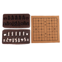 Vintage Stereoscopic Chess Folding Imitation Leather Chess Board Chinese Traditional Chess Xiangqi Handicraft Pieces Set 2024 - buy cheap