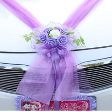 Guirnalda de flores artificiales para decoración de coche de boda, flores de rosas de espuma, guirnalda de tul decorativa, suministros para fiesta de boda 2024 - compra barato