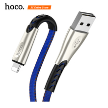 HOCO Durable Nylon USB Cable for iPhone Xs Max Xr X 8 7 6 6s Alloy Data Sync Fast Charging Cable for iPhone Charger data cable 2024 - buy cheap