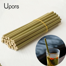 UPORS 200Pcs/Set  Natural Bamboo Drinking Straw  for Bar Accessories Wholesale  Drinks Straw for Mugs Reusable Straws 2024 - buy cheap