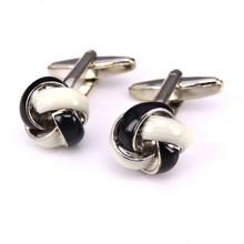 HYX Luxury shirt Black and white knot cufflink for mens Brand cuff buttons cuff links High Quality abotoaduras Jewelry 2024 - buy cheap