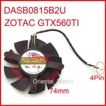 DASB0815B2U DC12V 0.6A 74mm 69x56x45mm 4wire 4 Pinos Para Placa Gráfica GTX560TI ZOTAC Refrigerador Ventilador de refrigeração 2024 - compre barato