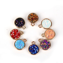 6pcs/lot Round Drop Shape Resin Glittering Charms Pendant For Bracelet Necklace Jewelry Making DIY Earrings Findings 2024 - buy cheap