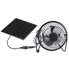 -High Quality 4 Inch Cooling Ventilation Fan USB Solar Powered Panel Iron Fan For Home Office Outdoor Traveling Fishing 2024 - buy cheap