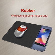 2018 Mobile Phone Qi Wireless Charger Charging Mouse Pad Mat PU Leather Mousepad for iPhone X/8 Plus Samsung S8 Plus /Note 8 2024 - buy cheap