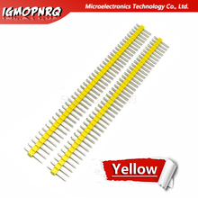 10pcs 1x40 Pin 2.54 yellow Round Female Pin Header connector 1*40 hole Single inline row needle seat 2024 - buy cheap
