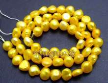 SALE Small 6-7mm Natural Gold Freshwater BAROQUE Pearl Loose Beads 14"-los595 Wholesale/retail Free shipping 2024 - buy cheap