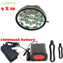 Walkefire 9 Types  Bicycle Road Bike Front led Light T6 LED Cycle Bicicleta Light Rechargeable 6*18650 Battery  Bike Accessories 2024 - buy cheap