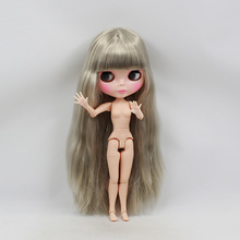 Muñeca de cuerpo articulado desnuda, muñeca Blyth, plateada, gris, moda para el cabello, muñeco de fábrica ssi 2024 - compra barato