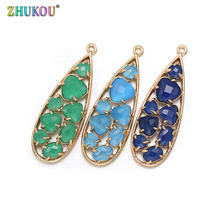 ZHUKOU 2019 1PCS Fashion mini Charms VD377B A drop of Tears Pendants for Women Gifts 4 styles charms for women Necklace Jewelry 2024 - buy cheap