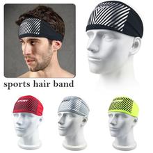 Esporte elástico bandana de fitness yoga sweatband ginásio ao ar livre tênis basquete ampla faixas de cabelo para atlético 2024 - compre barato