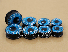 Wholesale 60pcs/lot blue eyeball ear plug gauges tunnel acrylic screw flesh tunnel body piercing jewelry ASP0533 2024 - buy cheap