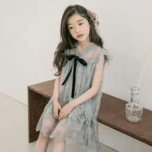 2019 Summer Girls Princess Dress Fashion Children's Clothes Kids Mesh Lace Party Holiday Girls Dresses RT387 2024 - buy cheap