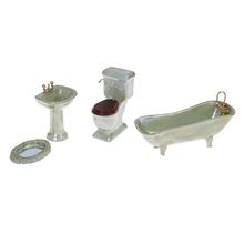 1Set Basin Bathtub Green Porcelain Bathroom Set Toilet Furniture Toy Accessories 1:12 Dollhouse Miniature 2024 - compre barato