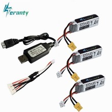 600mAh 7.4V Lipo Battery With 7.4v USB Charger For XK K130 RC Helicopter Spare Parts Accessories 2s Battery 7.4v Drone battery 2024 - buy cheap