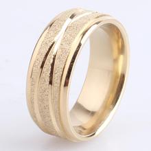 8 мм золото серебро цвет скраб поперечной полосой 316L нержавеющая сталь палец кольца для мужчин оптовая продажа 2024 - купить недорого