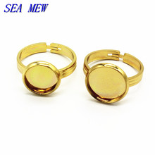 SEA MEW 20 PCS 10/12/14/16/18/20mm Round Cabochon Base Metal Copper Ring Blank Settings For Jewelry Making 2024 - buy cheap