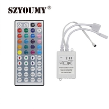 Szyoumy controle remoto led rgb ir dc12v 44 teclas controle de saída dupla para led rgb strip, pode conectar 2 peças de fita 2024 - compre barato