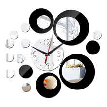Relógio de parede 3d acrílico, relógio de quartzo com espelho 2024 - compre barato