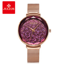 Julius Sequin Dial 4 Cores Relógio Japão mov't Horas Senhora Fina Moda das Mulheres Relógio Pulseira de Aço Inoxidável Menina da Caixa de Presente 2024 - compre barato