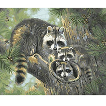 Painting By Numbers DIY Dropshipping 40x50 50x65cm raccoons on the tree Animal Handmade For Living Room Wall Decor Oil Painting 2024 - buy cheap