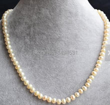 Wholesale Pearl Jewelry , 18 Inches 5.5-6MM White Color Genuine Freshwater Pearl Necklace - Flower Girl's Gift - Free Shipping. 2024 - buy cheap