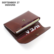 New Fashion Credit Card Wallets Genuine Leather Luxury Vintage ID Bus Business Card Case Retro Mini Coin Purses Small Money Bag 2024 - buy cheap