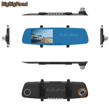 Bigbigroad para geely emgrand 7 lc visão sc7 carro dvr tela azul espelho retrovisor gravador de vídeo do carro câmera dupla 2024 - compre barato