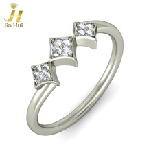 Jinhui Women The Pure Symphony Ring Solid 18K White 750 Gold 0.08CT Natural Diamond  Jewelry  Free Engraving 2024 - buy cheap