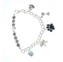 Vintage Silver WOOF Beads Dog Paw Prints Bone Themed Charm Cuff Bracelets Bangles For Women Accessories DIY Fashion Jewelry Z139 2024 - buy cheap