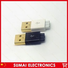 10 conjuntos de ouro revestido 3 em 1 diy conector usb 2.0 mini conector usb macho tomada três-saída de fio 2024 - compre barato