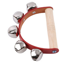 Wooden Rattle Toy Red Music Baby Education Toys  Musical Instruments Wooden Handbell Toys For Kids 2024 - buy cheap