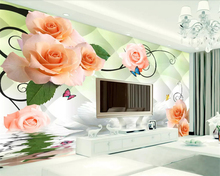 Beibehand-papel de parede personalizado, alta qualidade, rosa, dream, flor, borboleta, plano de fundo, parede, para sala de estar 2024 - compre barato