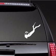 Scuba Diver Swimming With Fish Car Body Stickers Window Door Decal Funny Top Quality Waterproof ZP0258 2024 - buy cheap