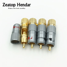 20Pcs Gold Plated Nakamichi RCA Male Plug Locking Type Non Solder Connector Audio Video Connector 2024 - buy cheap