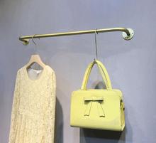 Clothes shop display rack wall hook is hanging gold iron hanging clothes rack shop. 2024 - buy cheap